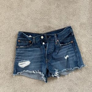 Levi’s 501 denim cut off shorts, size 26
